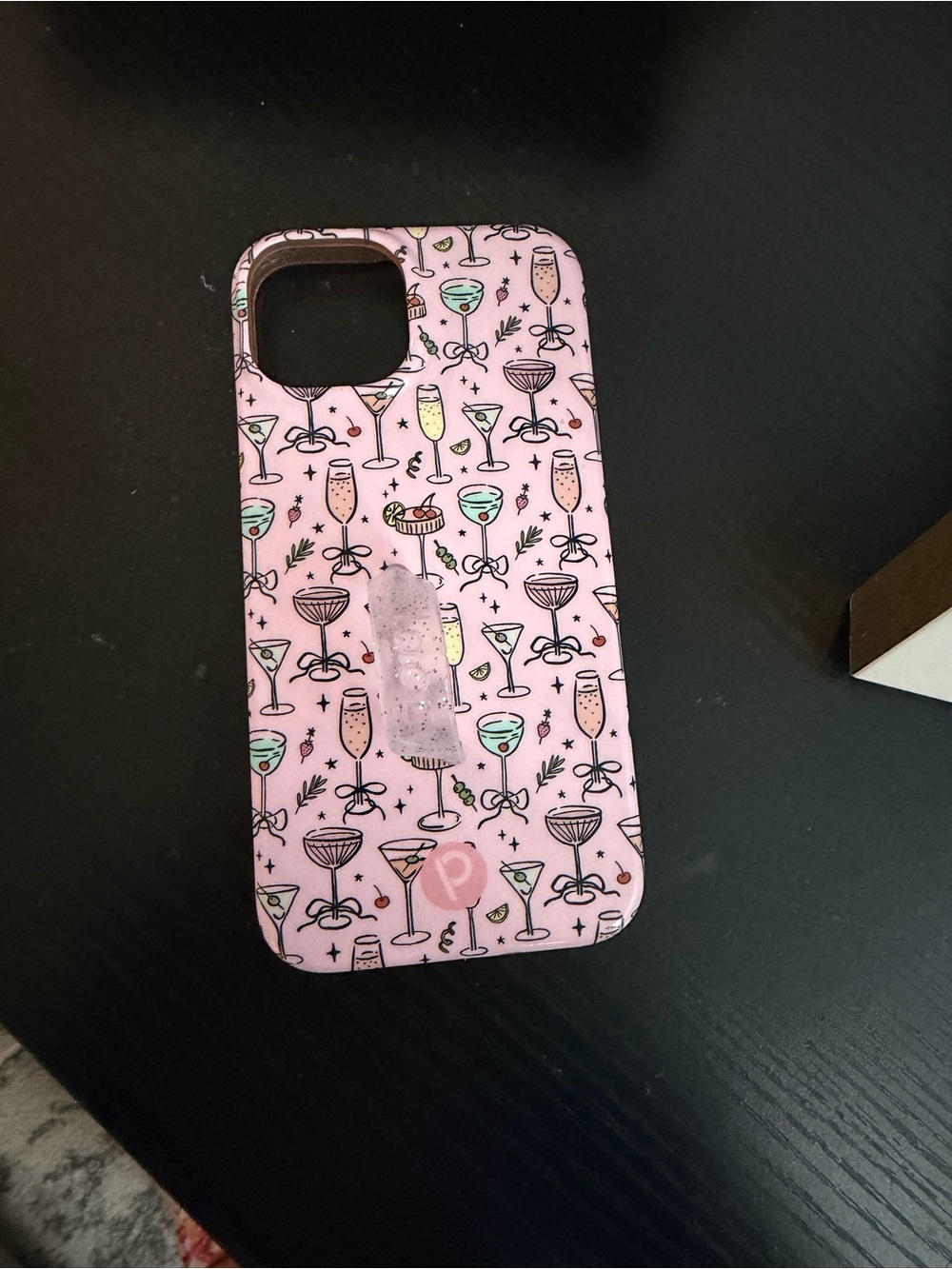 Loopy Case Pink Cocktail Glass Pattern Phone Case iPhone 14 - Picture 2 of 3